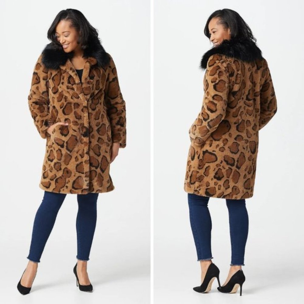 Dennis Basso Madison Avenue Leopard Print Faux Fur
